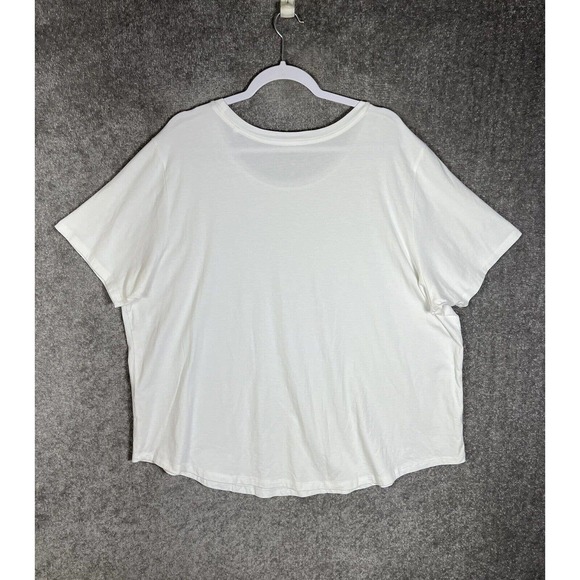 Universal Standard Short Sleeve Crew Tee Rex T-Shirt Womens XL White Stretch - Picture 2 of 6